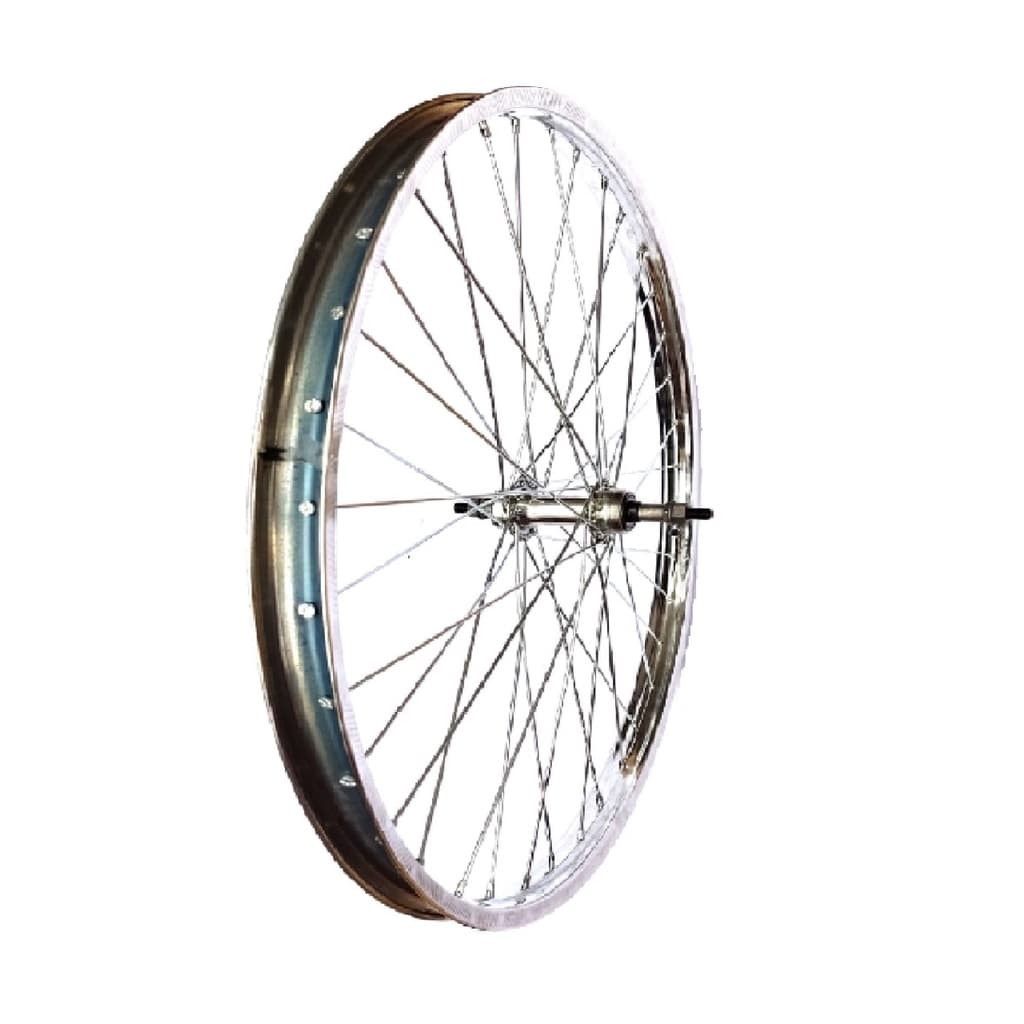 1 Aro 26 x 1.1/2 Ferro Dianteiro ou Traseiro Aco Freio V-Brake Crom. Barra Forte Biv Raio Grosso