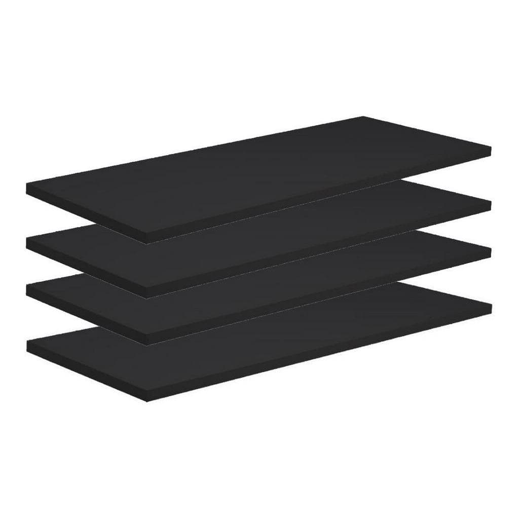 Kit 4 Prateleiras 40x15 MDF Preto com Suporte Flutuante Invisível