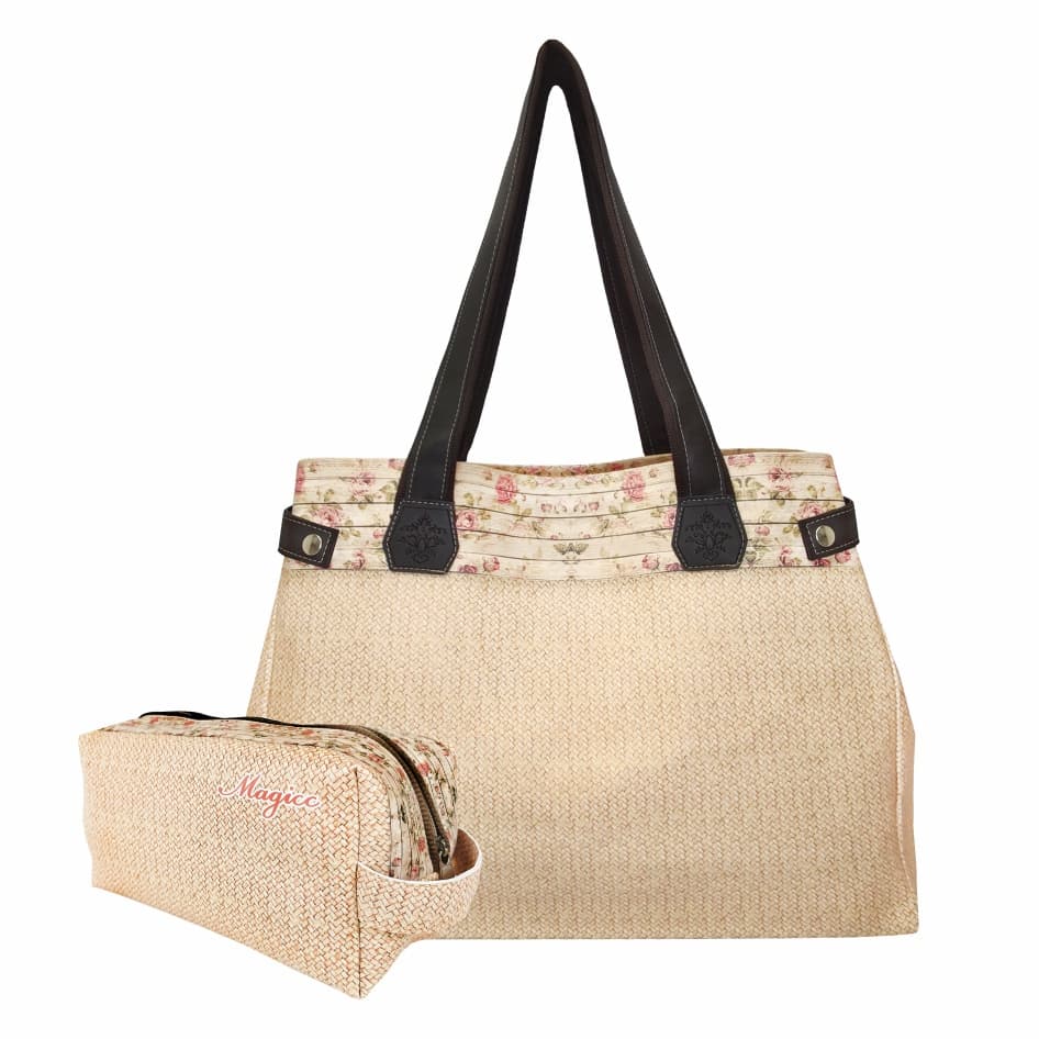 Bolsa Feminina Nécessaire Feminina Casual Grande Impermeável Tropical Floral Magicc Bolsas BN-162