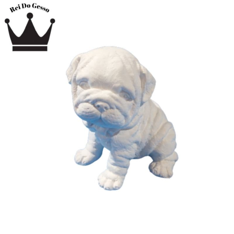 Estatueta Cachorro Pequeno Decoração Enfeite Gesso Crú