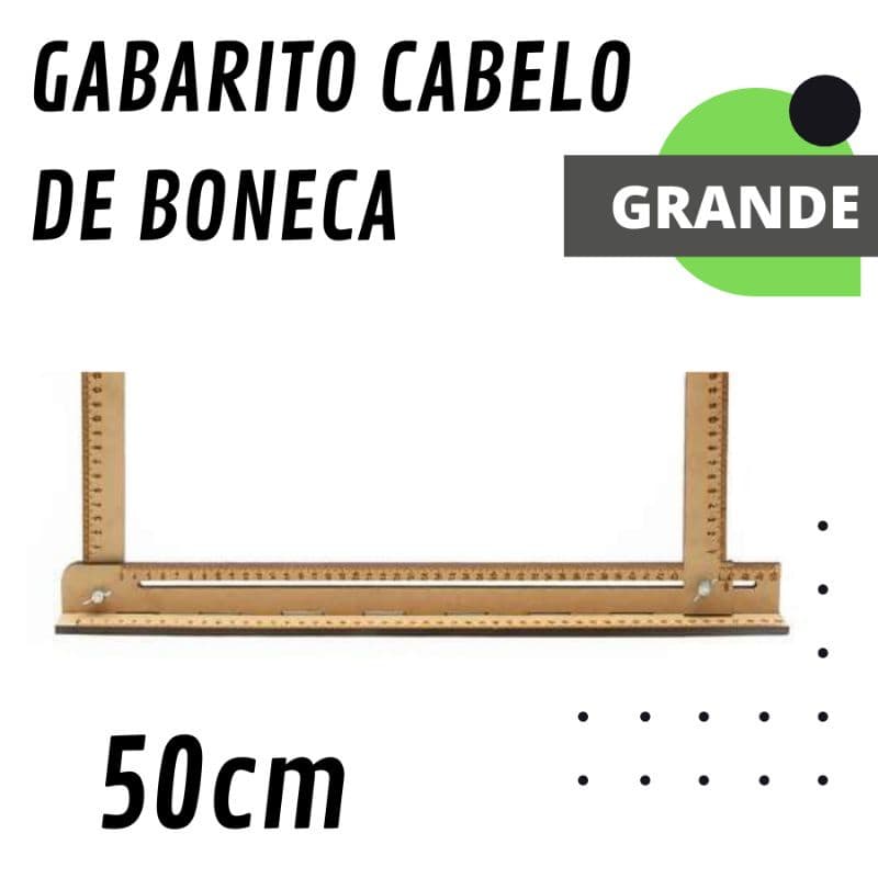 Régua Gabarito Cabelo de Boneca Grande até 50cm em MDF
