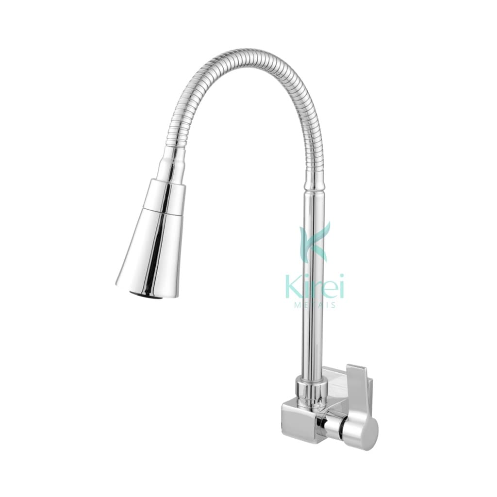 Torneira Parede Cozinha Gourmet Flexível 2 Jatos Luxo 1/4 Volta Metal Torneira Quadrada Cromada Pia Cozinha