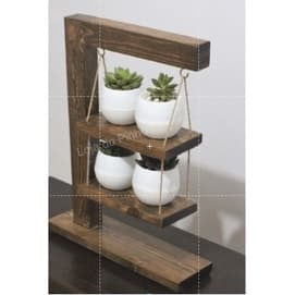 Suporte Dupla Prateleira Para Vasos - Madeira Maciça