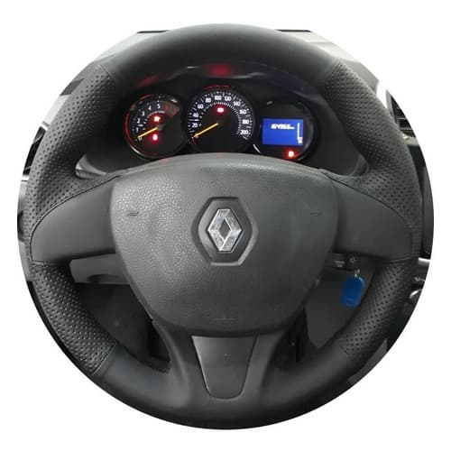 Capa De Volante Costurada Sandero Logan 2015 Em Diante Preto