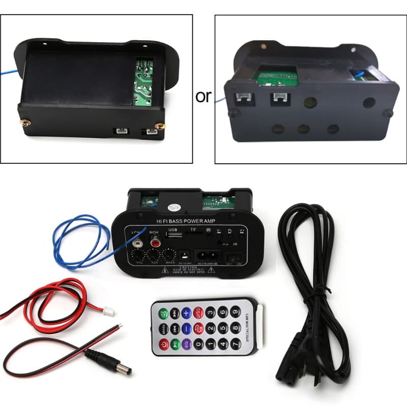 Bmico 25W Carro Bluetooth Subwoofer Hi-Fi Baixo Amplificador Placa TF USB