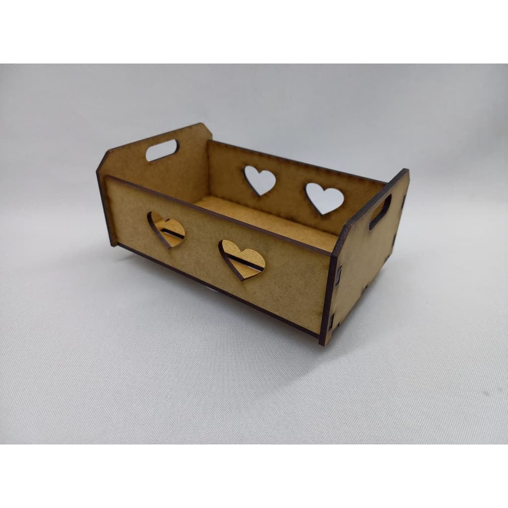 10 Caixotinhos De Feira em MDF - Dois Corações - Presentes - Datas Especiais - Medidas 15 cm comprimento x 10 cm largura x 6 cm altura