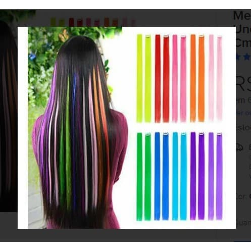 01 Mecha Mechinha de Cabelo Liso Aplique Tic Tac Colorida ~