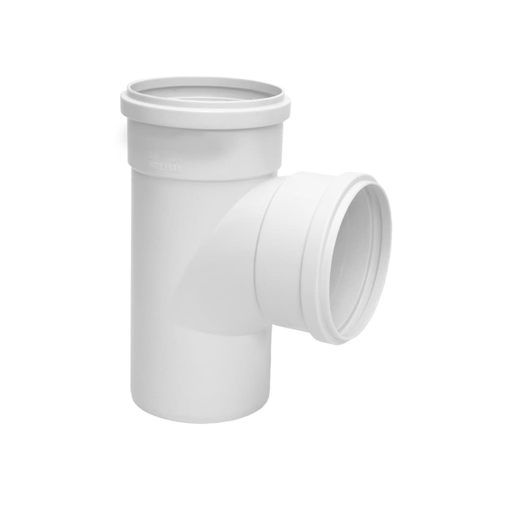 Te PVC Esgoto 100mm DN100 Branco Soldável Hidráulica
