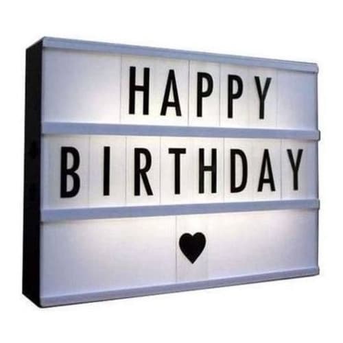 Luminária Quadro Light Box De Led A4 Preta C/ 96 Letras Números