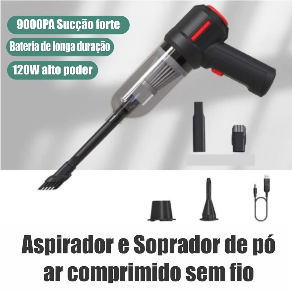 Aspirador De Pó E Poeira Sem Fio Usb Portátil