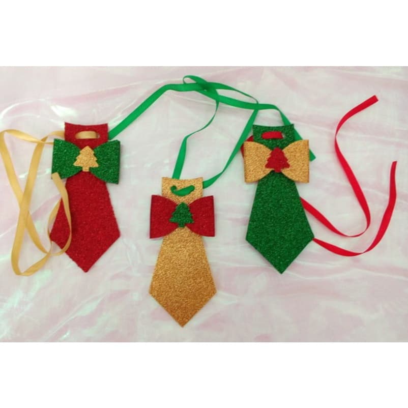 Gravatas Pet de Natal - EVA Glitter