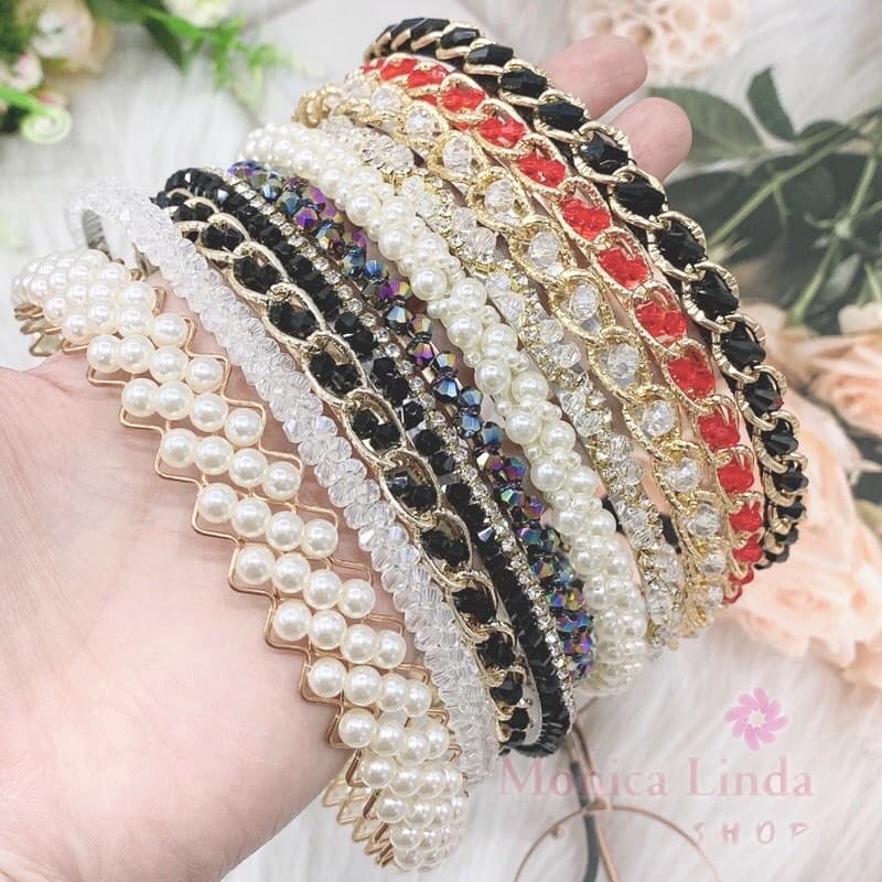 10 Pç Tiara Feminina Com Cristal De Strass E Miçangas / Faixa De Cabelo / Acessório De Festa Atacado Reveta Fashion Top Promação
