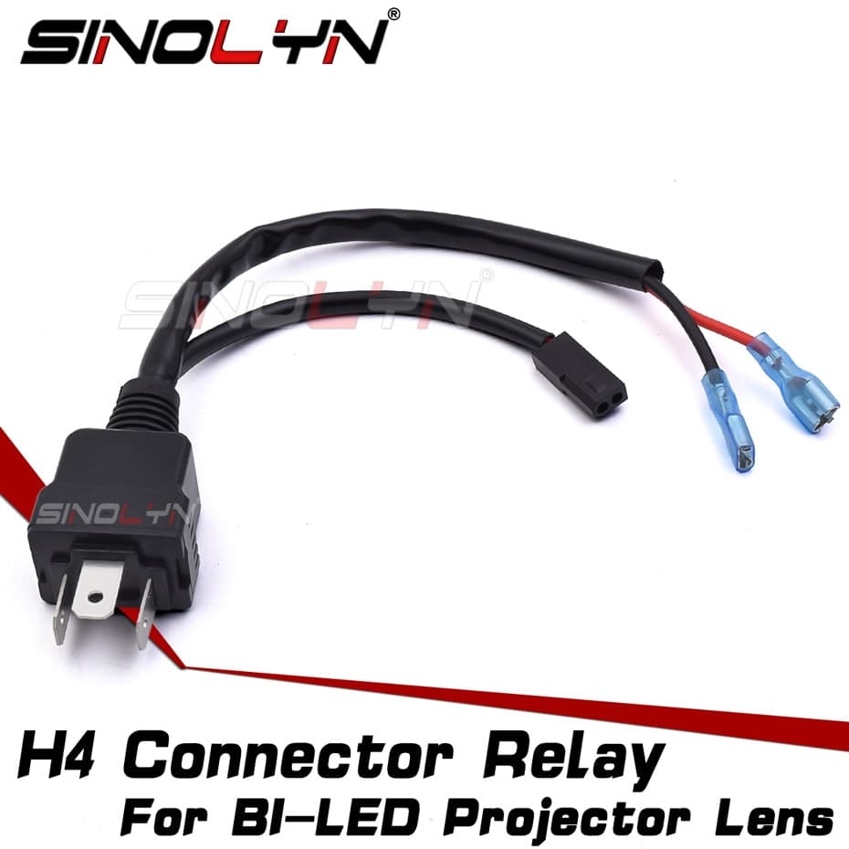 Sinolyn H4 Soquete Conector Fio De Relé Para Lâmpadas LED Bi Projetor Lente Luzes Acessórios Do Carro Fiação H4 12V 24V