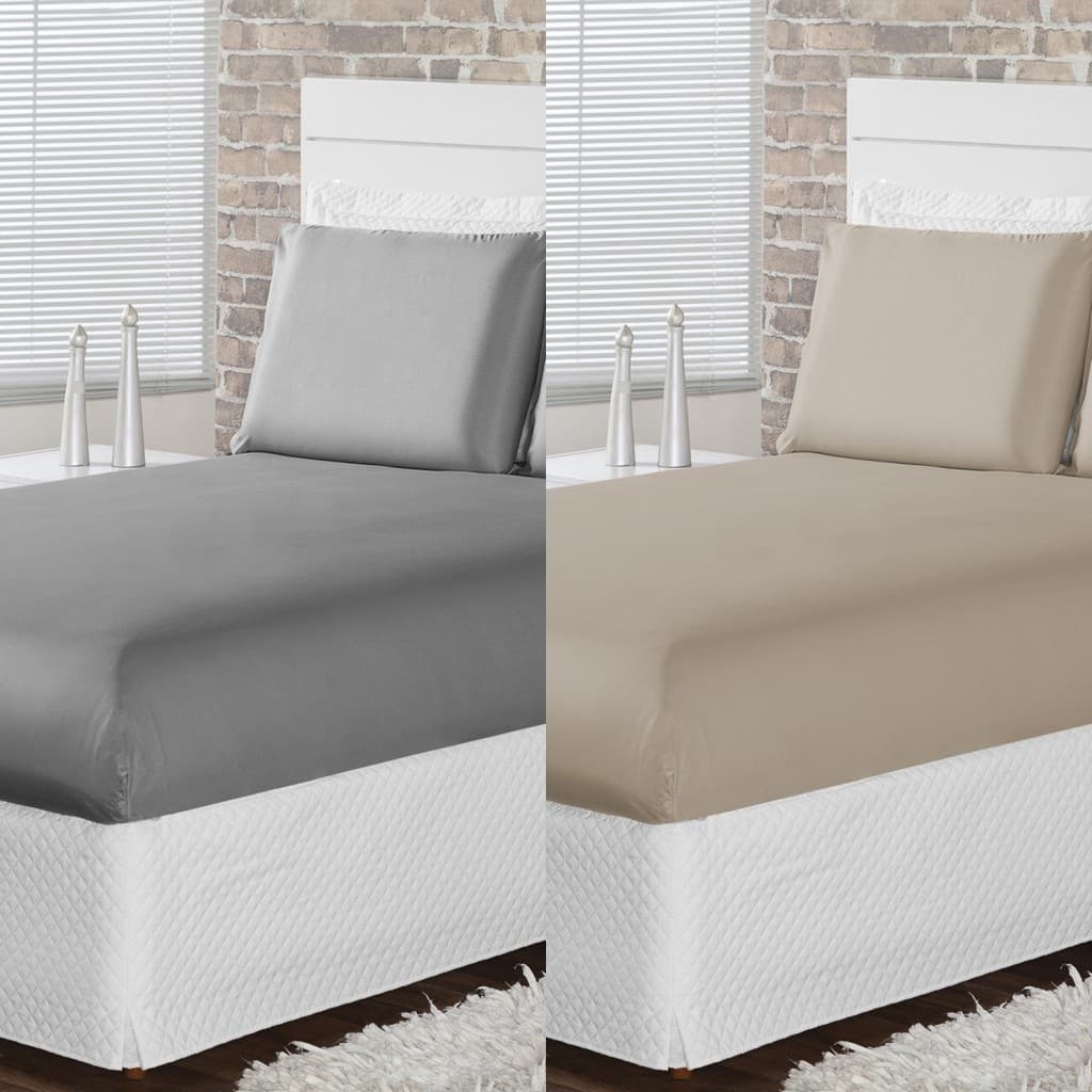 02 Jogos De Cama Solteiro Com Elástico + 02 Fronhas