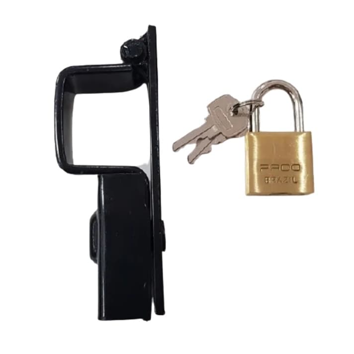 Trava Para Portão de garagem Com Cadeado 30mm Med 4cm x 3,5cm