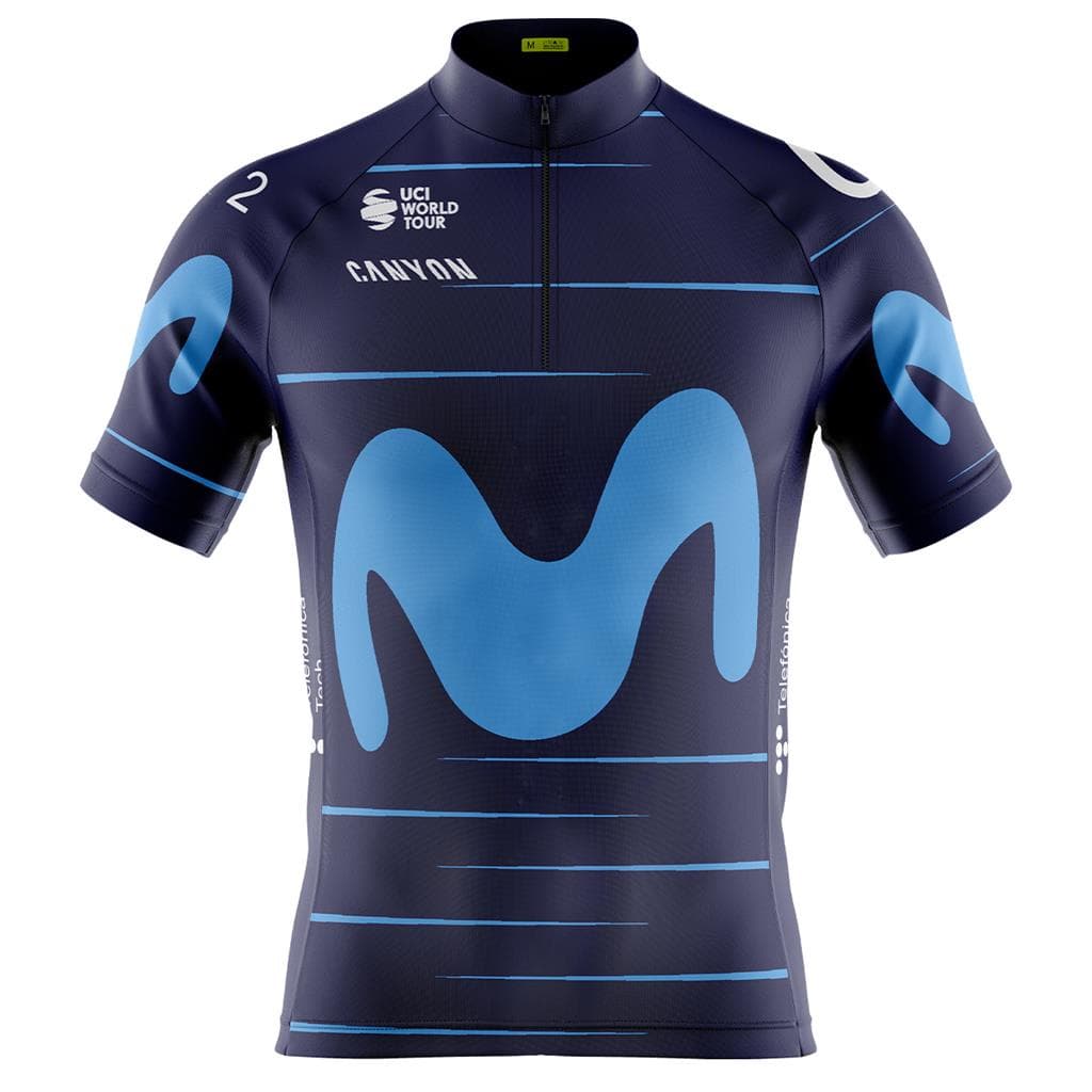 Camisa Ciclismo Camiseta Ciclista Roupa de Ciclismo Masculina Moutain Bike Movistar Com Bolsos Protecao Solar UV 50