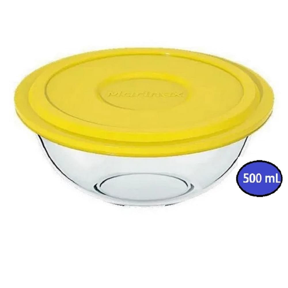 Pote tigela bowl de vidro 500 ml, Marinex Plus com tampa