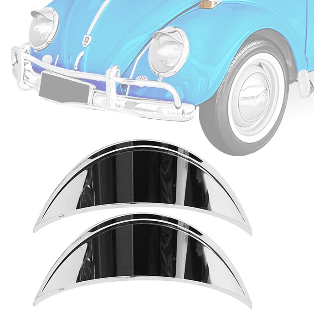 pestana aplique cromada lisa VW fusca olho de boi inox