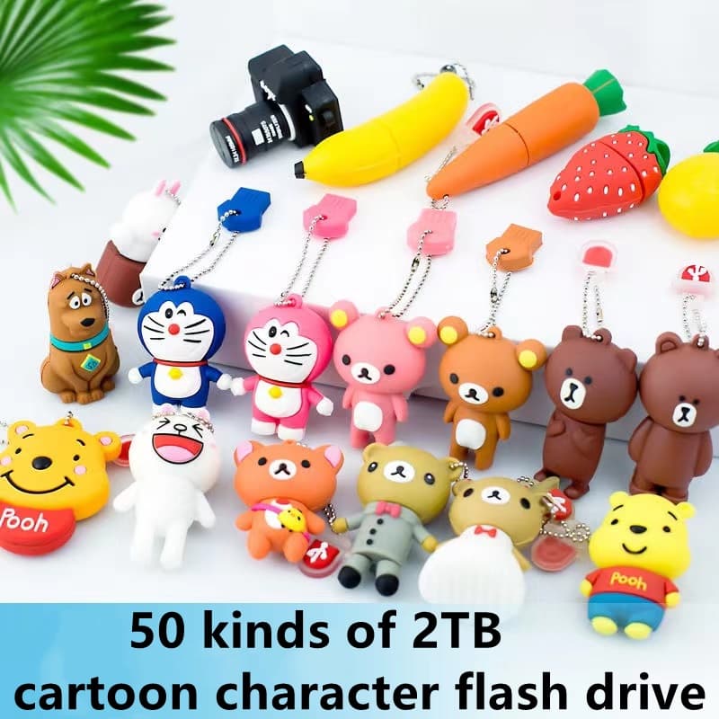 2TB Pendrive 50 Tipos De Memória Flash Drive USB Dos Desenhos Animados 2.0