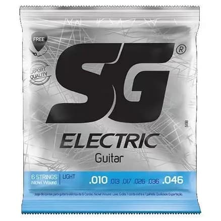 Encordoamento Guitarra SG 010 + 1º Corda Mi + Palheta 5198