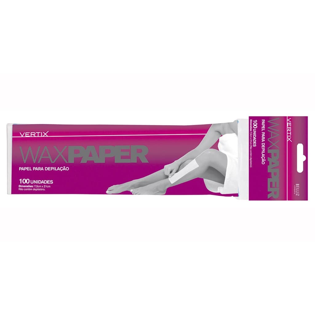 Papel Para Depilacao Vertix Waxpaper C/100 Folhas Falso Tecido