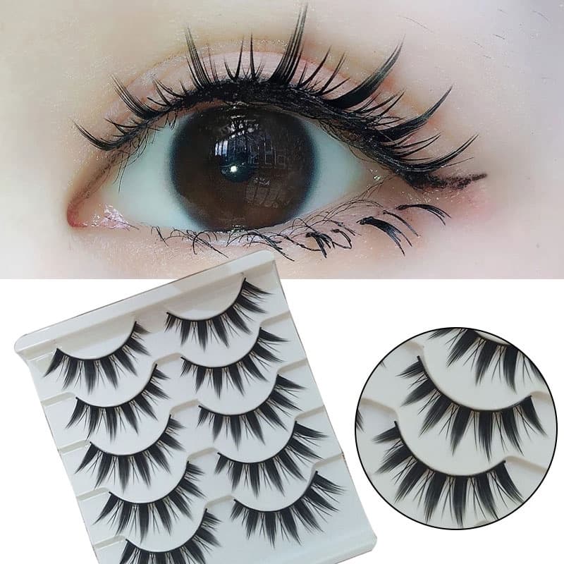 5 pares Falsas Pescas de Olho Cosplay Senso Natural Cross Meme Hard Eye Makeup Tools