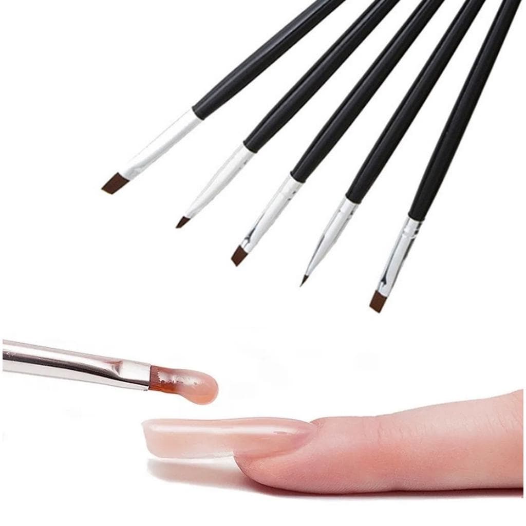 Kit C/6 Pincel Unha Gel Alongamento Acrigel Profissional