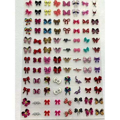 Cartela De Adesivos  Para Unhas Com 96 Películas Modelo Laços