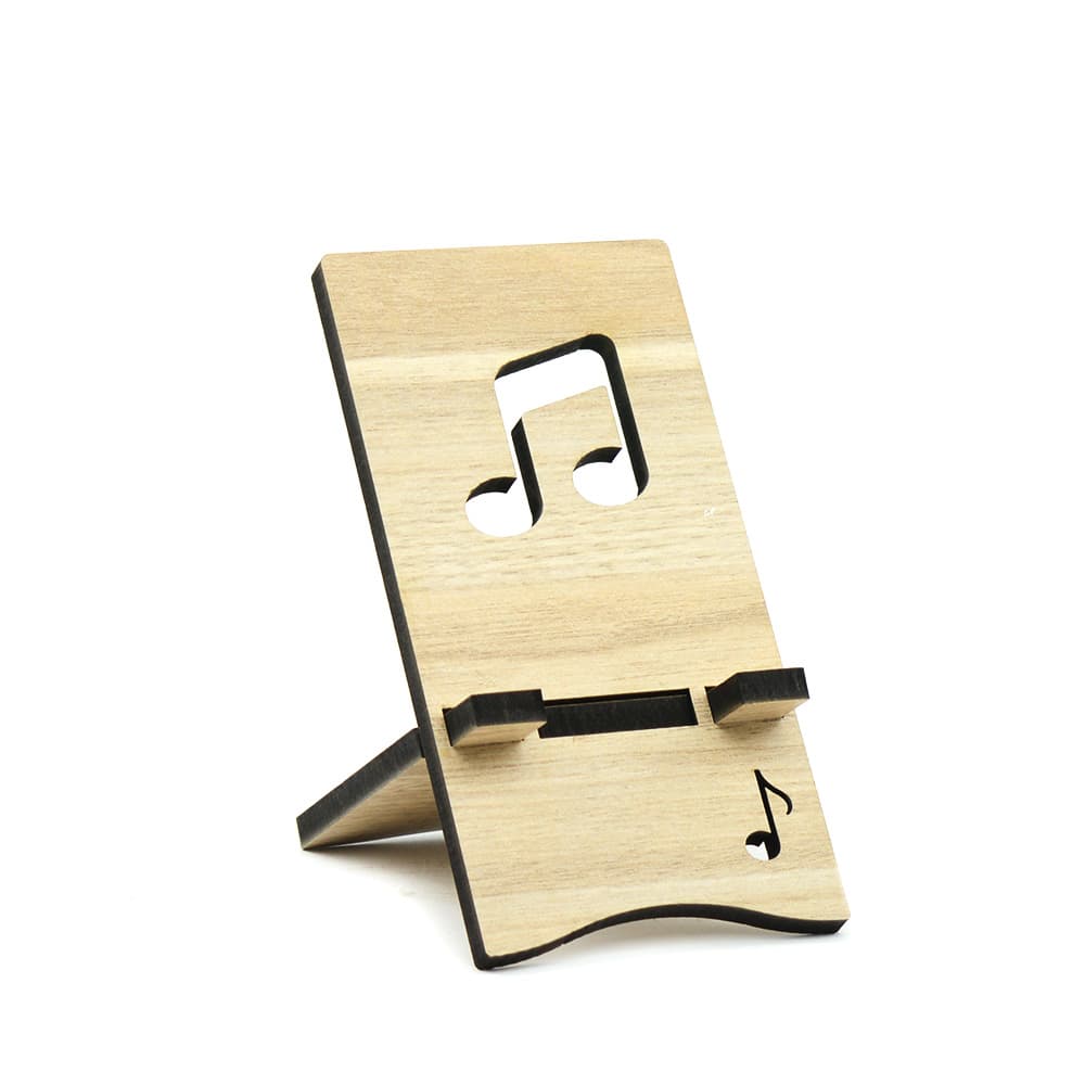 Porta Celular Música em Madeira Claro