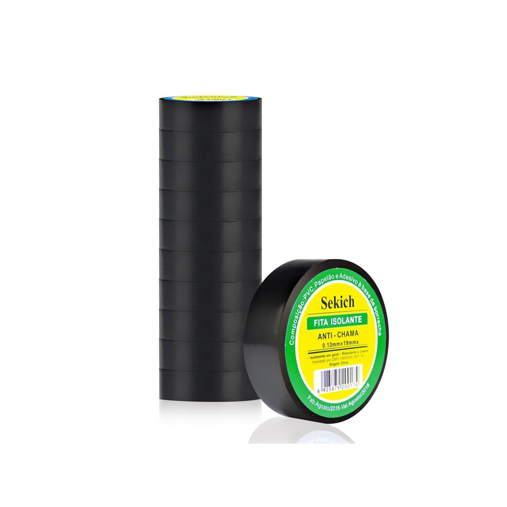 Fita Isolante Anti Chama Sekich 5m Kit 10 Unidades Promoção