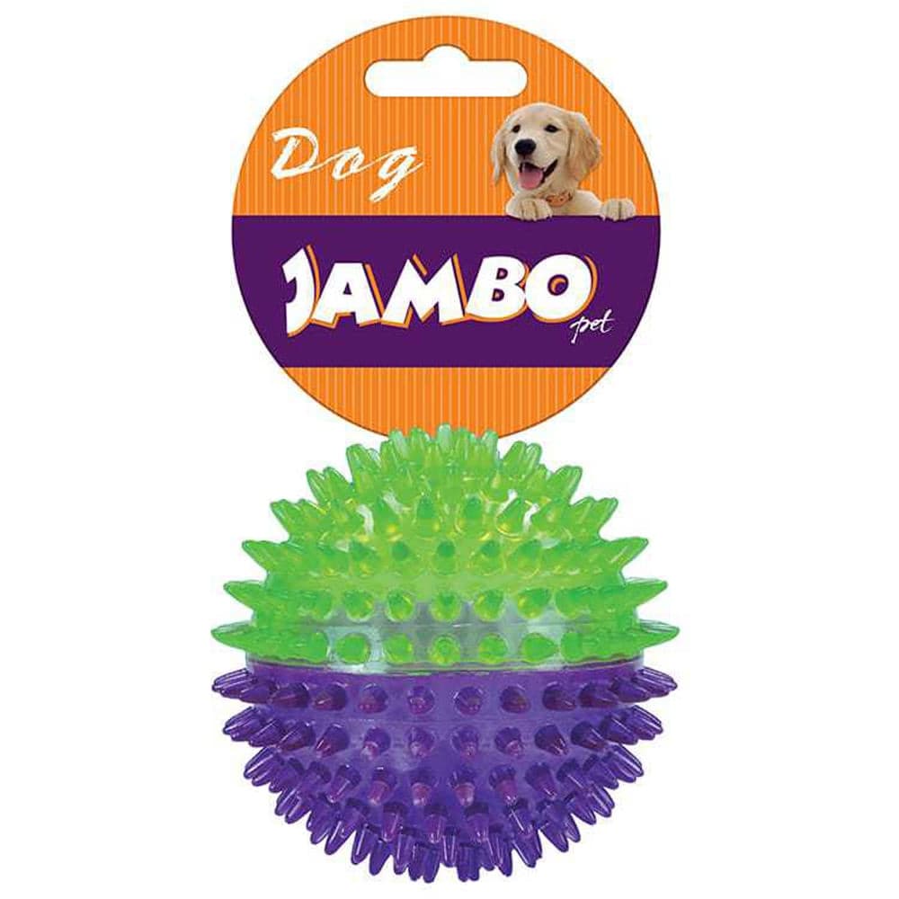 Bola para cães  Espinho Dual Color Jambo Roxo e Verde P