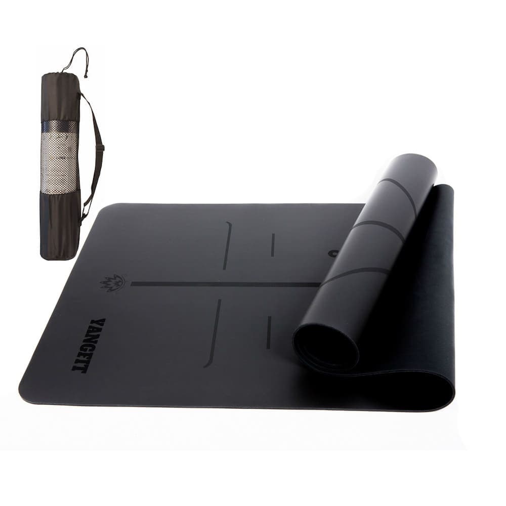 Tapete Yoga Mat PU e Borracha Natural 5mm com Bolsa Yangfit