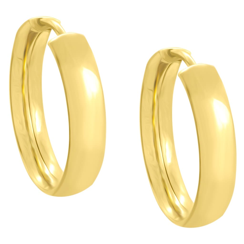 Brinco Ouro 18k Argola Argolinha Redonda Fio Abaulado
