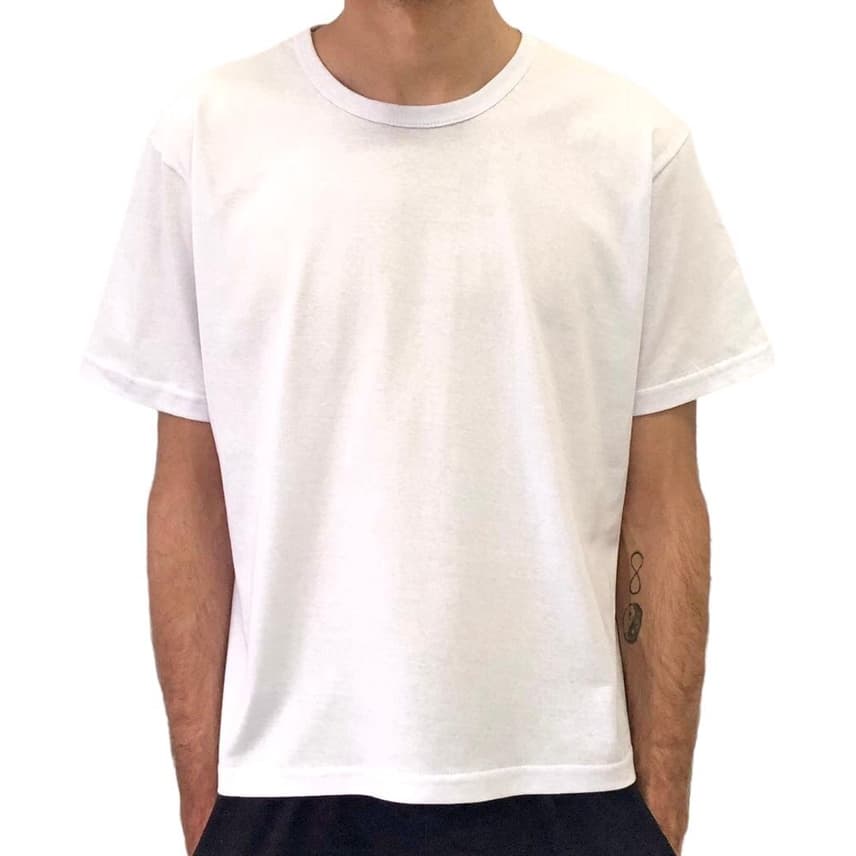 Camiseta Masculina Branca Gola Redonda 100% Algodão Fio 30.1 (Camisa)