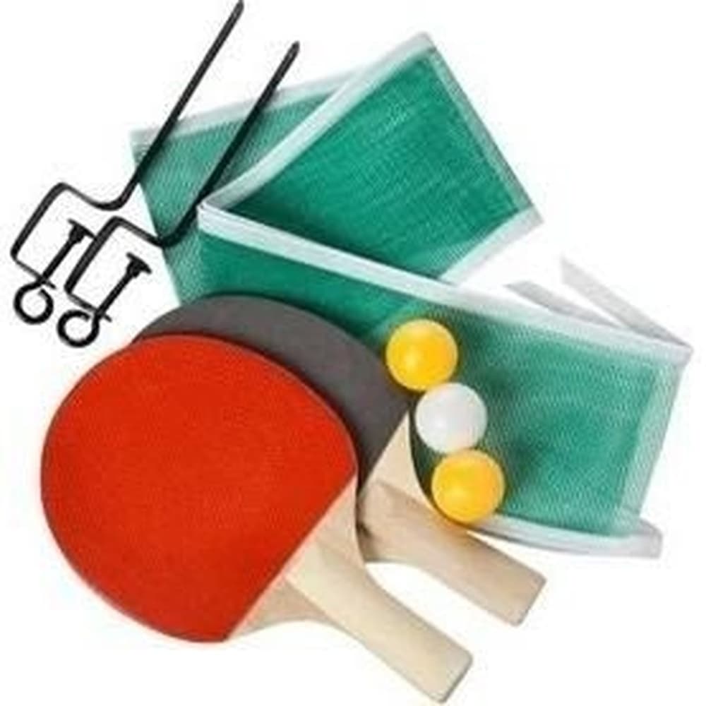 Kit Ping Pong Tênis de Mesa Com 3 Bolas 1 Rede 2 Suportes de Mesa e 2 Raquetes