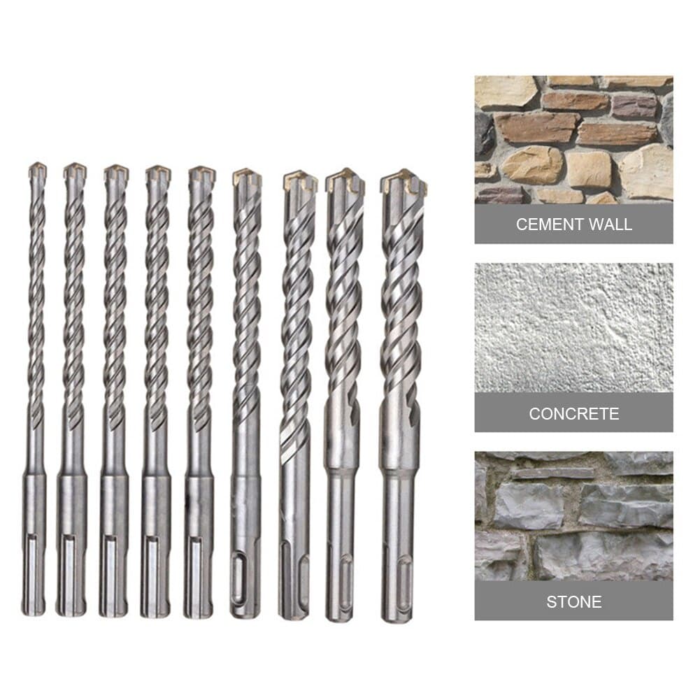 kit 9 brocas martelete sds plus videa furar concreto parede alvenaria obras pesadas