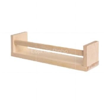 Prateleira de Pinus Decorativa Organizadora 60x10cm 100% Madeira Com Suportes Invisíveis