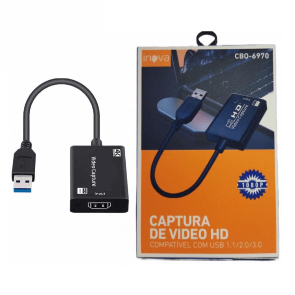 Placa De Captura De Vídeo Hdmi Para USB 3.0 Full HD 1080P 4K Streaming CBO-6970 INOVA