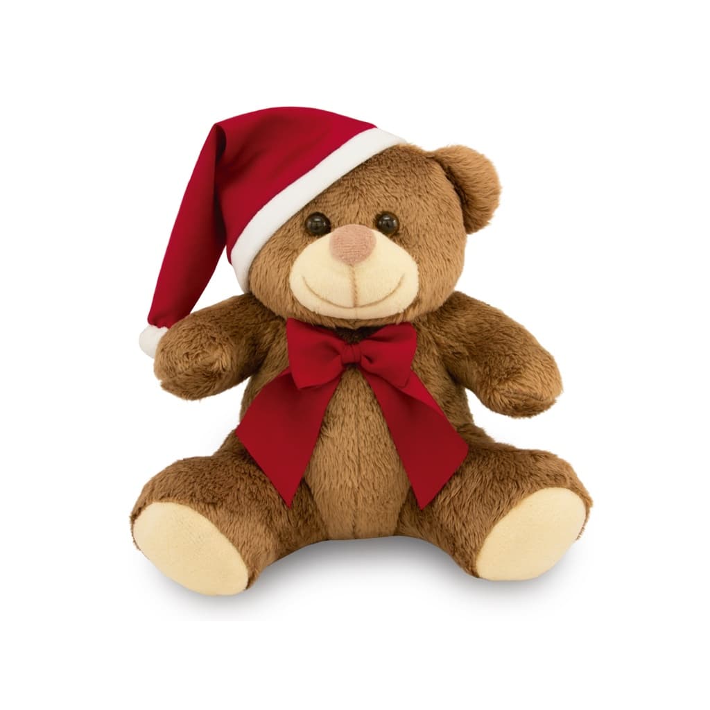 Urso de Pelúcia Papai Noel Decoração Árvore Natal 20cm