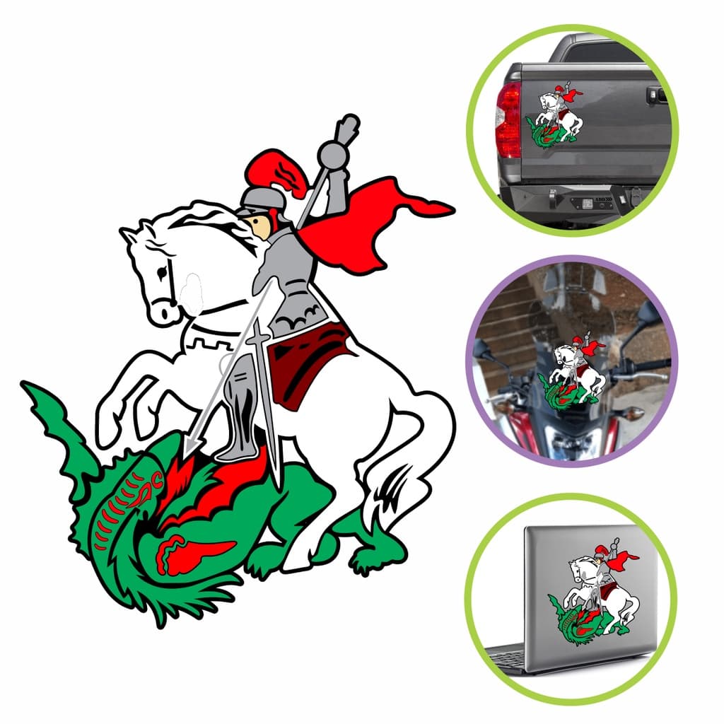 São Jorge Adesivo Para Carro 25cm X 32cm Colorido Acessórios Automóveis Parabrisa Caminhão Hilux Picape Jeep