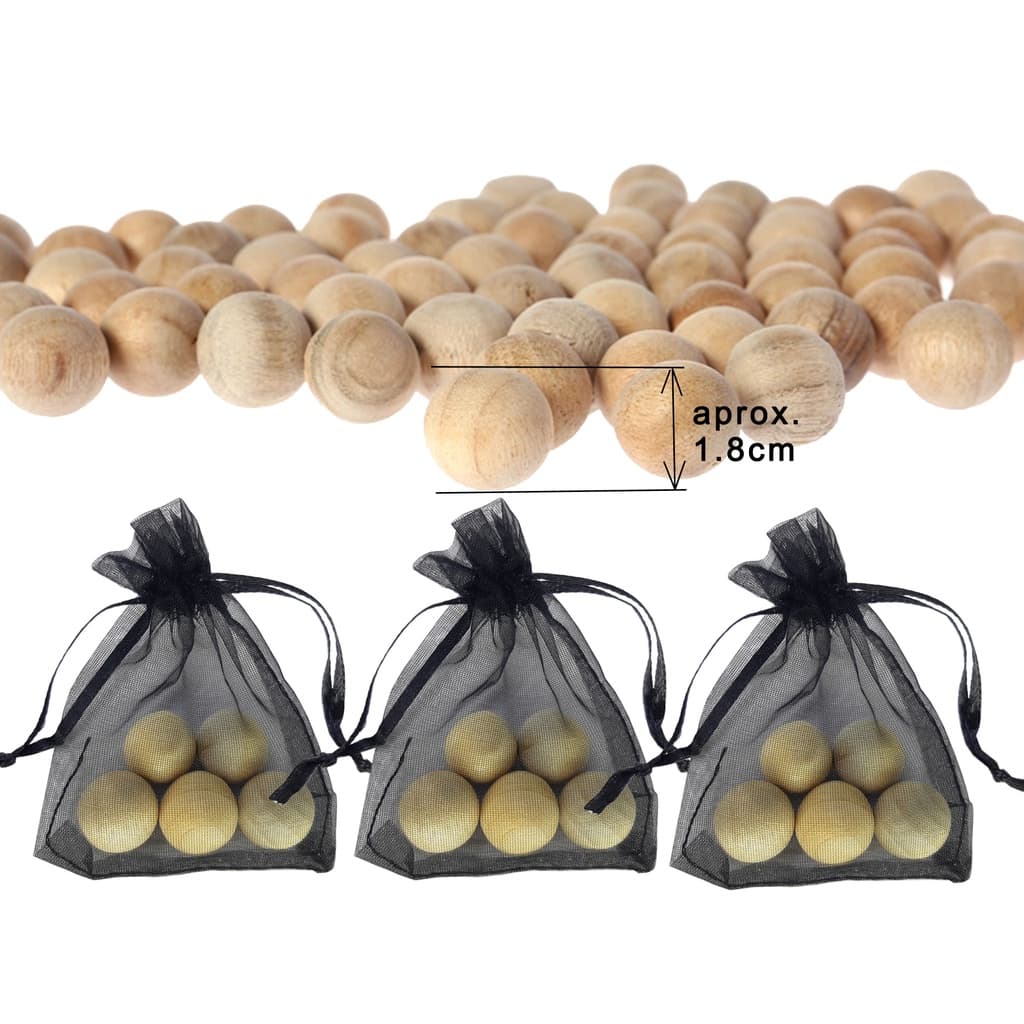 Bola De Cedro Anti Traça Mofo Bolor em sacos de Organza (50 Bolinhas) mai