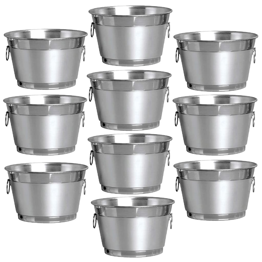 Kit Com 15 Baldes De Gelo Em Aluminio Acomodar 6 Litros Em Volume Garrafas E Gelo