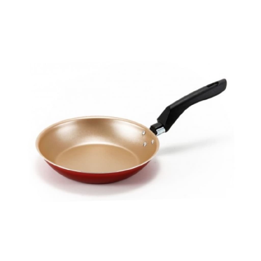 Frigideira Francesa 22cm Média Cereja com Dourado Alumi-Aço Linha Premium J4TECH Alumínio Antiaderente Teflon Ultra Resistente