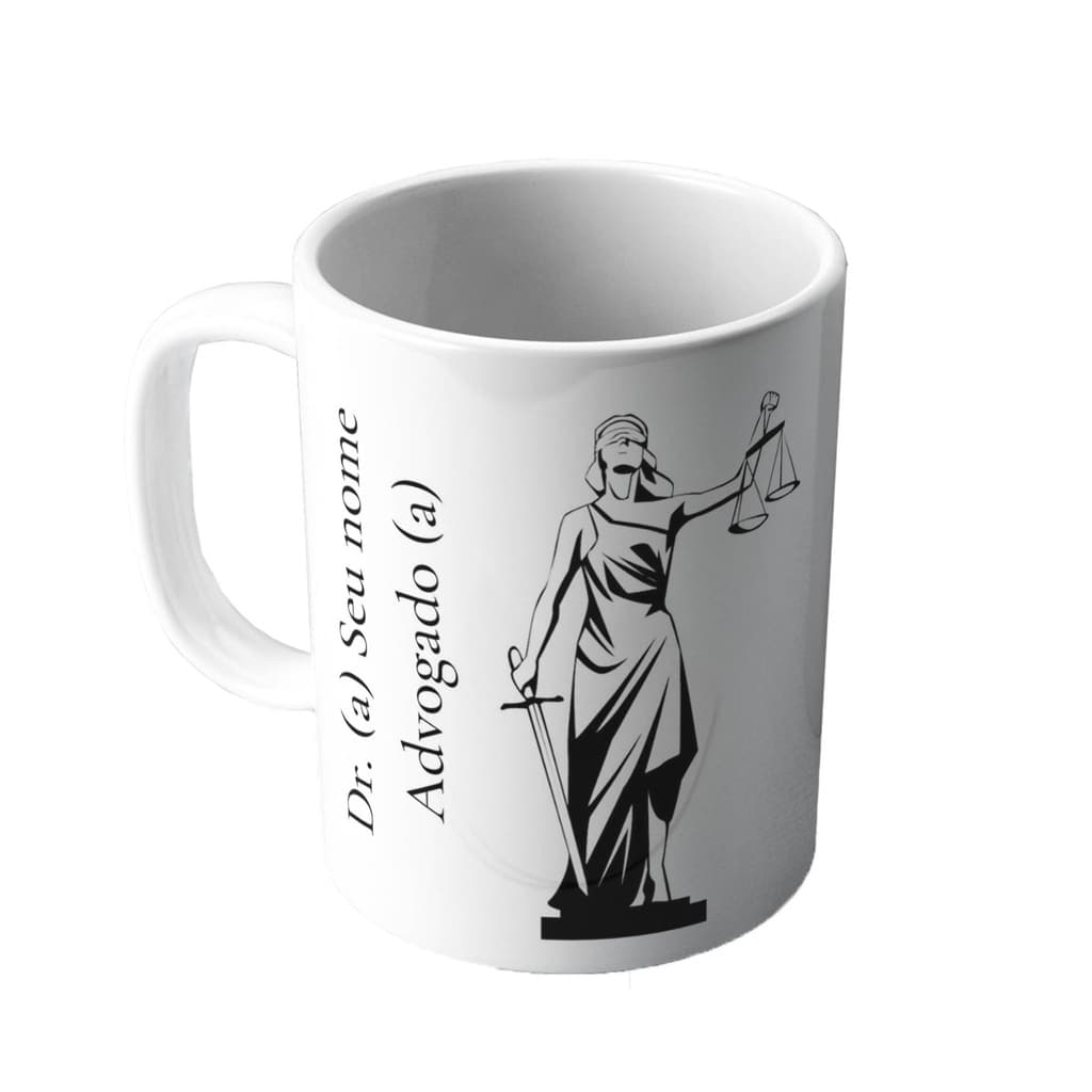 Caneca Porcelana Direito Advogado Advogada com Nome Presente