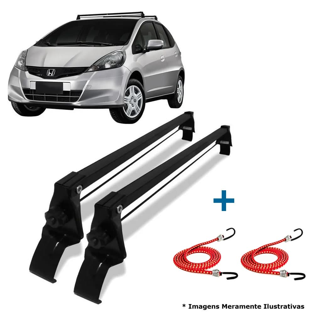 Rack De Teto Vhip Honda Fit 2003 Ate 2014 + 2 Elástico Carga