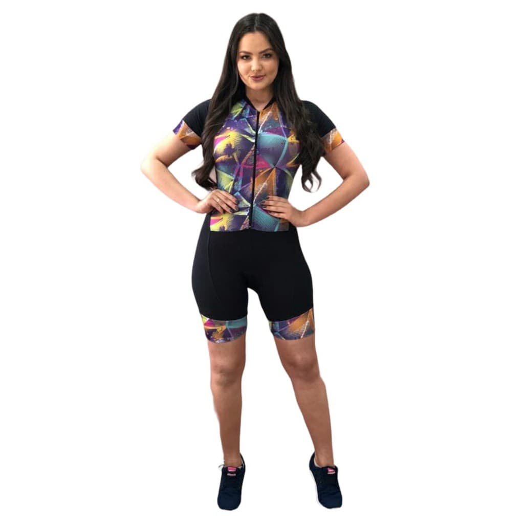 Macaquinho Feminino Roupa Roupas Ciclismo Feminina Gel Tam
