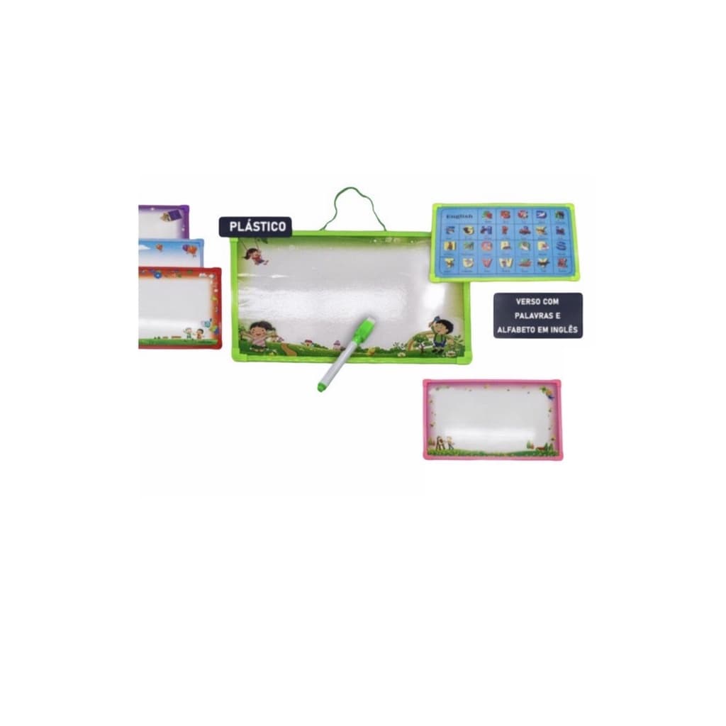 LOUSA ESCOLINHA INFANTIL  EDUCATIVA MÉDIA-QUADRO BRANCO COM CANETA-APAGADOR