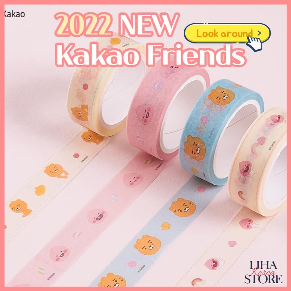 🎈 Daiso Korea X kakao Friends 2022 Little Adesivo Fita Adesiva De Personagem , Apeach Ryan Decoração De Diário