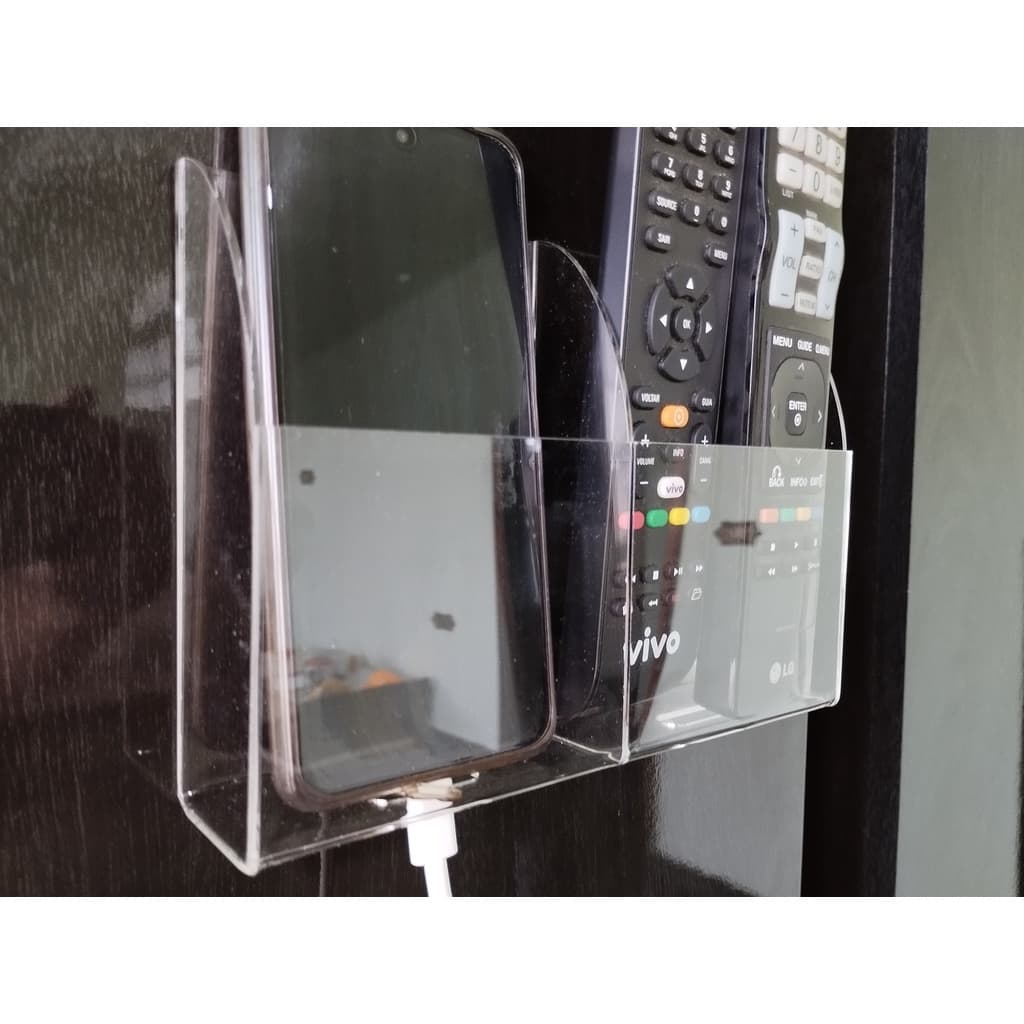 Suporte Porta Celular E Controle Remoto De Acrílico Puro