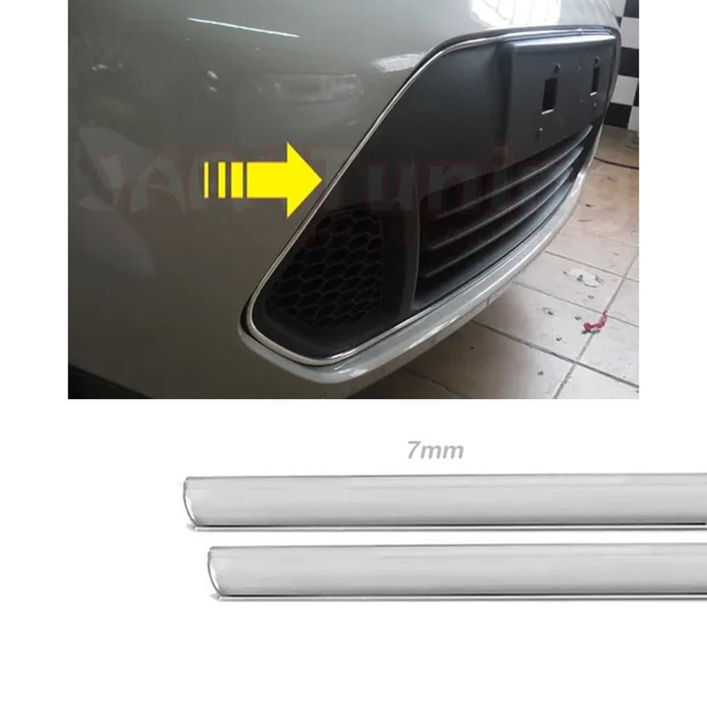 Kit Aplique Friso Cromado Para-choque Fiesta Hatch Sedan 2010 2011 2012 2013 2014